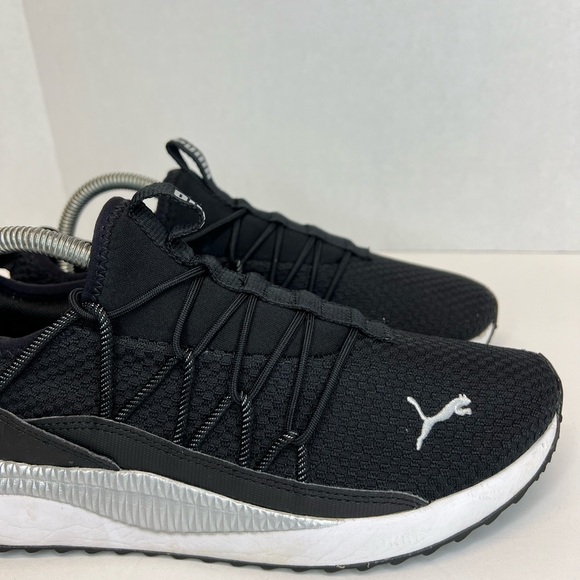 PUMA Pacer Next Cage Womens Black-White Knit Athletic Running Shoes Sz 8.5M Nice - Picture 6 of 16